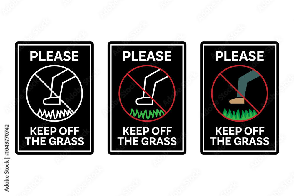 A set of keep of the grass icons A set of keep of the grass icons