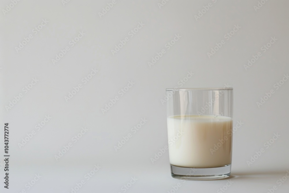 Milk in a glass glass on a white background Milk in a glass glass on a white background