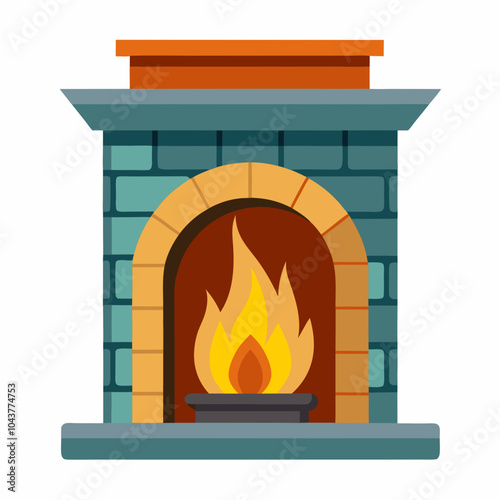 fireplace with fire