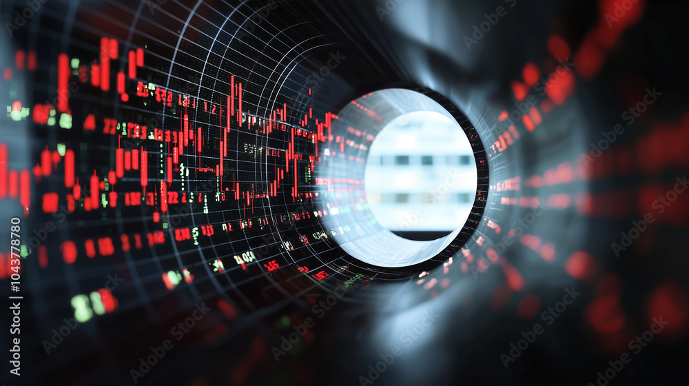 Obraz premium Clean Stock Market Icon on White Background with Space for Text
