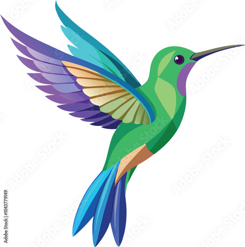 hummingbird and flower A strikingly colorful hovering Bird vector illustration Hummingbird cartoon design 