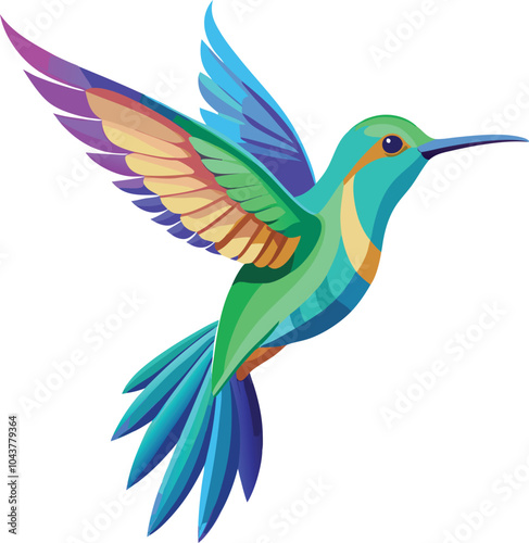 hummingbird and flower A strikingly colorful hovering Bird vector illustration Hummingbird cartoon design 