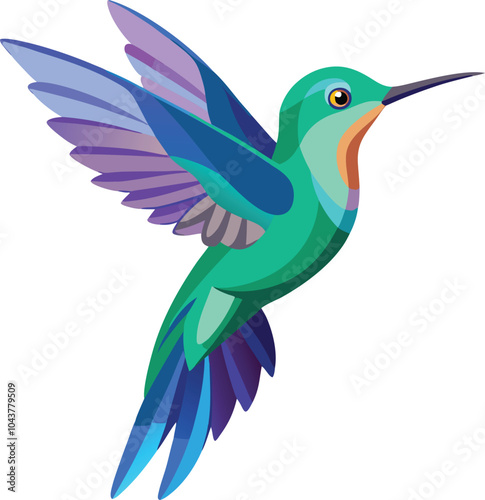 hummingbird and flower A strikingly colorful hovering Bird vector illustration Hummingbird cartoon design 