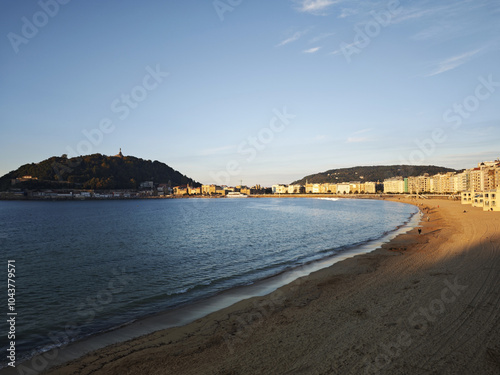 Wallpaper Mural View of the La Concha beach in the evening time in San Sebastian Donostia, Baqsue country, Spain Torontodigital.ca
