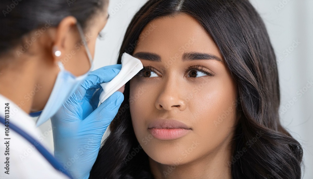 Physician Doctor Doing Sinusitis Examination Physician Doctor Doing Sinusitis Examination