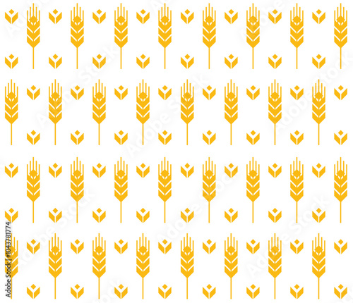 pattern with ears of wheat in the style of Belarusian ornament