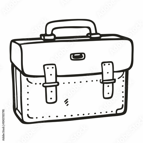 Hand Drawn Vintage Briefcase Illustration for Business and Travel