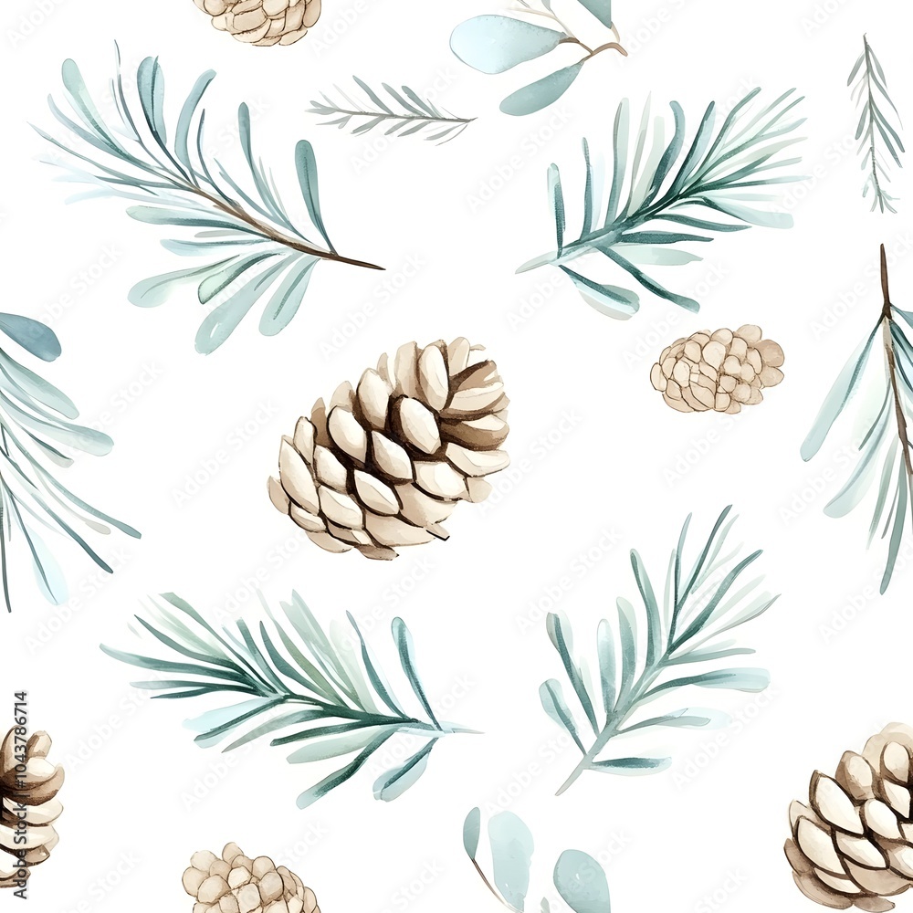 Delicate pine cones and soft greenery a serene nature pattern for seasonal inspiration and design projects Delicate pine cones and soft greenery a serene nature pattern for seasonal inspiration and design projects
