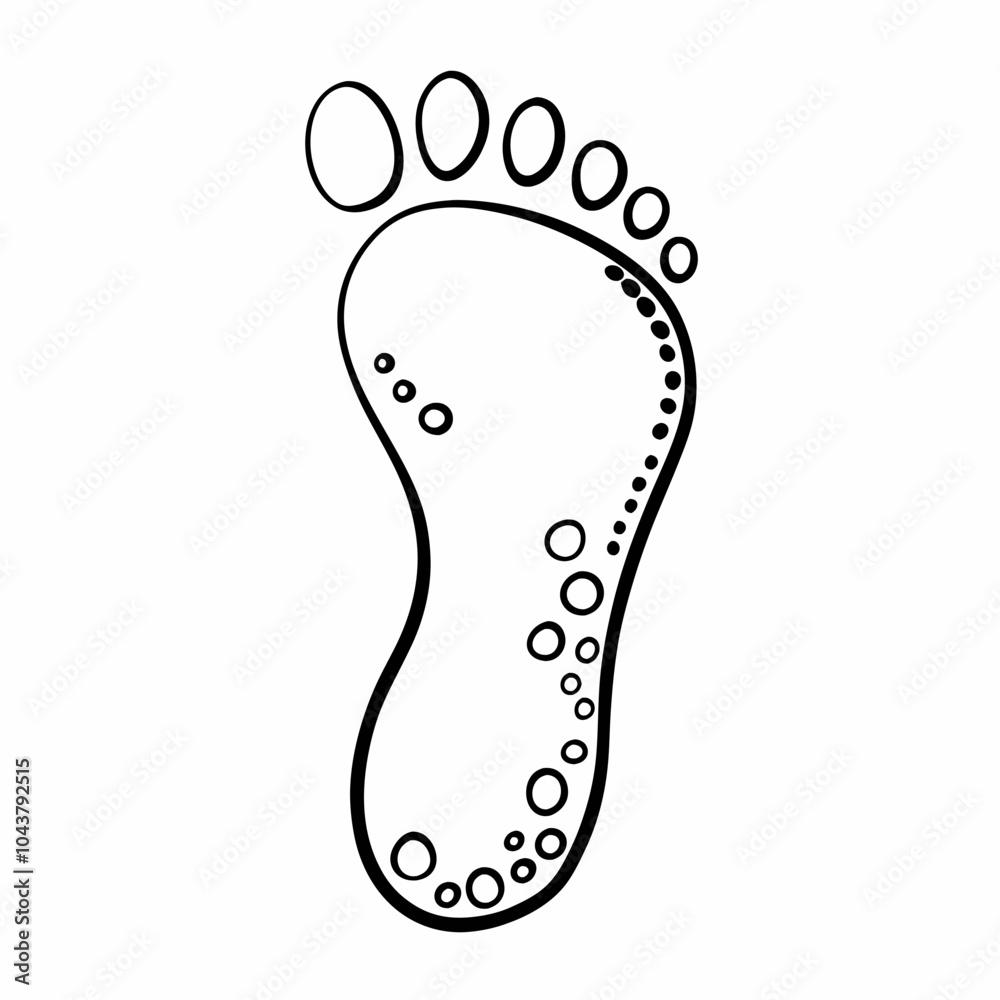 Minimalist Black and White Footprint with Geometric Patterns Minimalist Black and White Footprint with Geometric Patterns