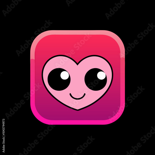 flirt app icon, black background