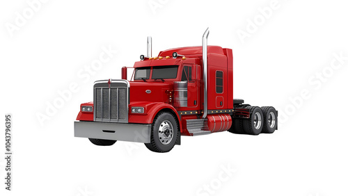 red truck isolated on white