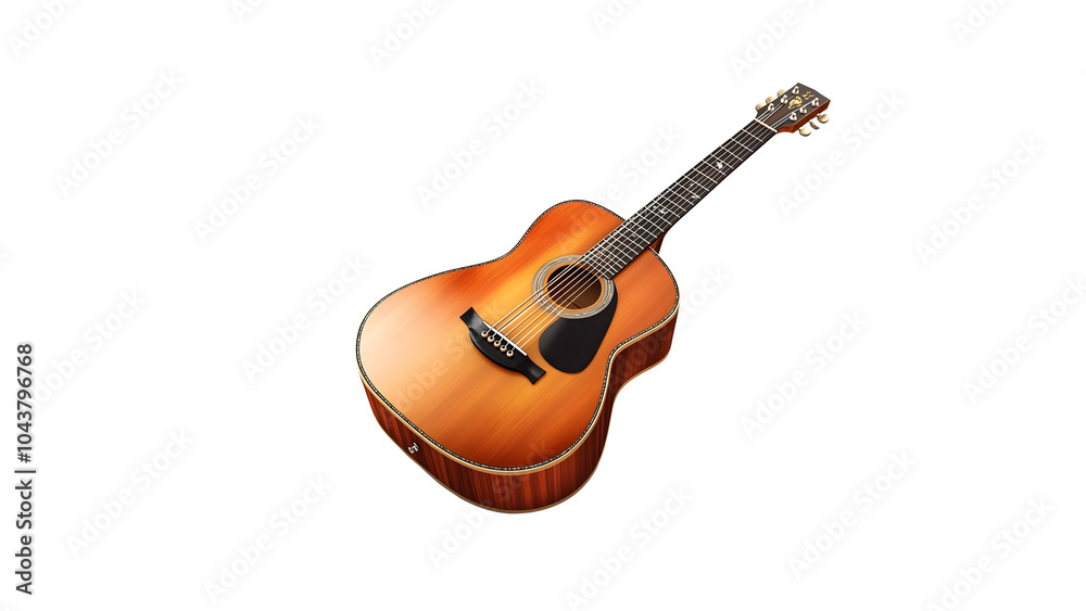 Fototapeta premium acoustic guitar isolated on white background