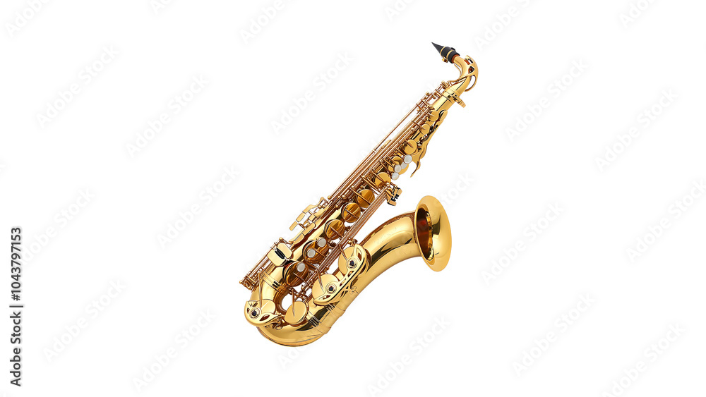 Naklejka premium saxophone isolated on white