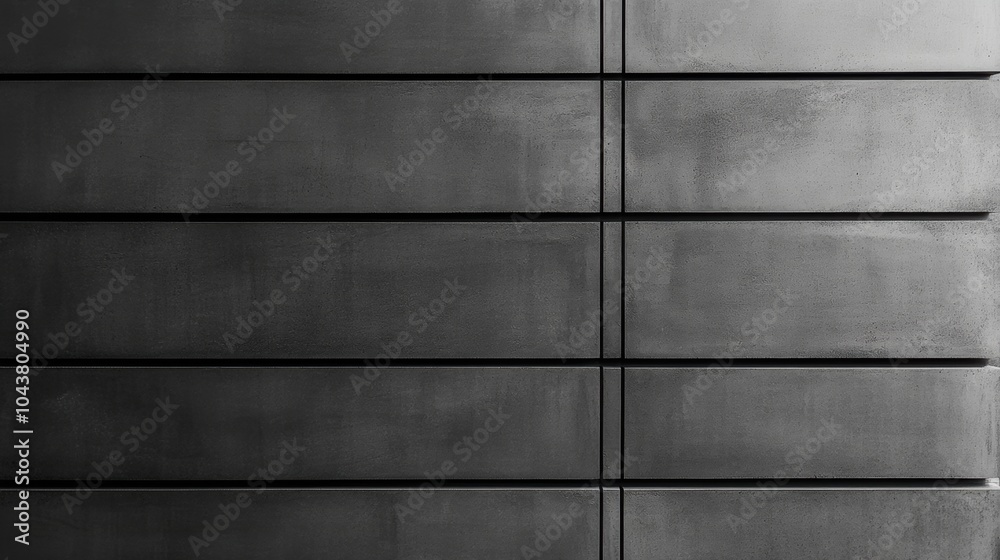 Fototapeta premium Sleek gray concrete wall featuring horizontal lines, smooth finish, contemporary design, urban aesthetic, minimalist architecture