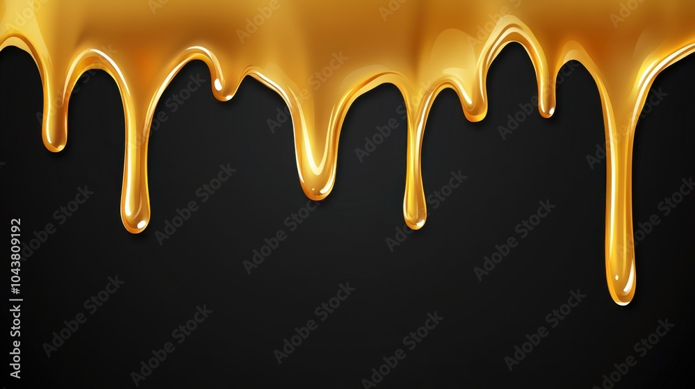 Golden honey dripping on a dark background Golden honey dripping on a dark background