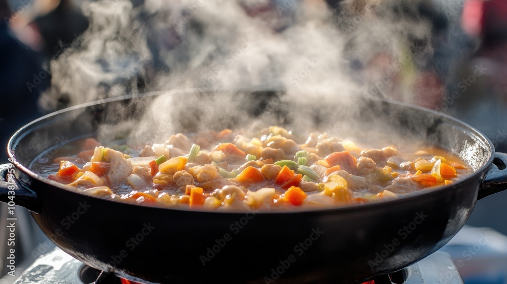 Steaming Hot Soup in a Pot Steaming Hot Soup in a Pot
