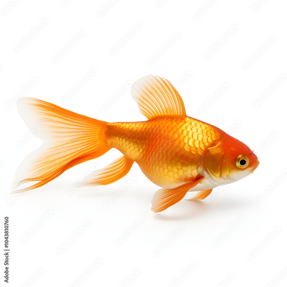 Comet Gold Fish Isolated on a White Background Comet Gold Fish Isolated on a White Background