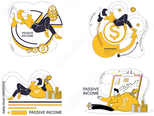 Earned income vector illustration. Prosperity is offspring healthy and robust earned income concept Revenue increase is heartbeat thriving and evolving economic landscape Property investment