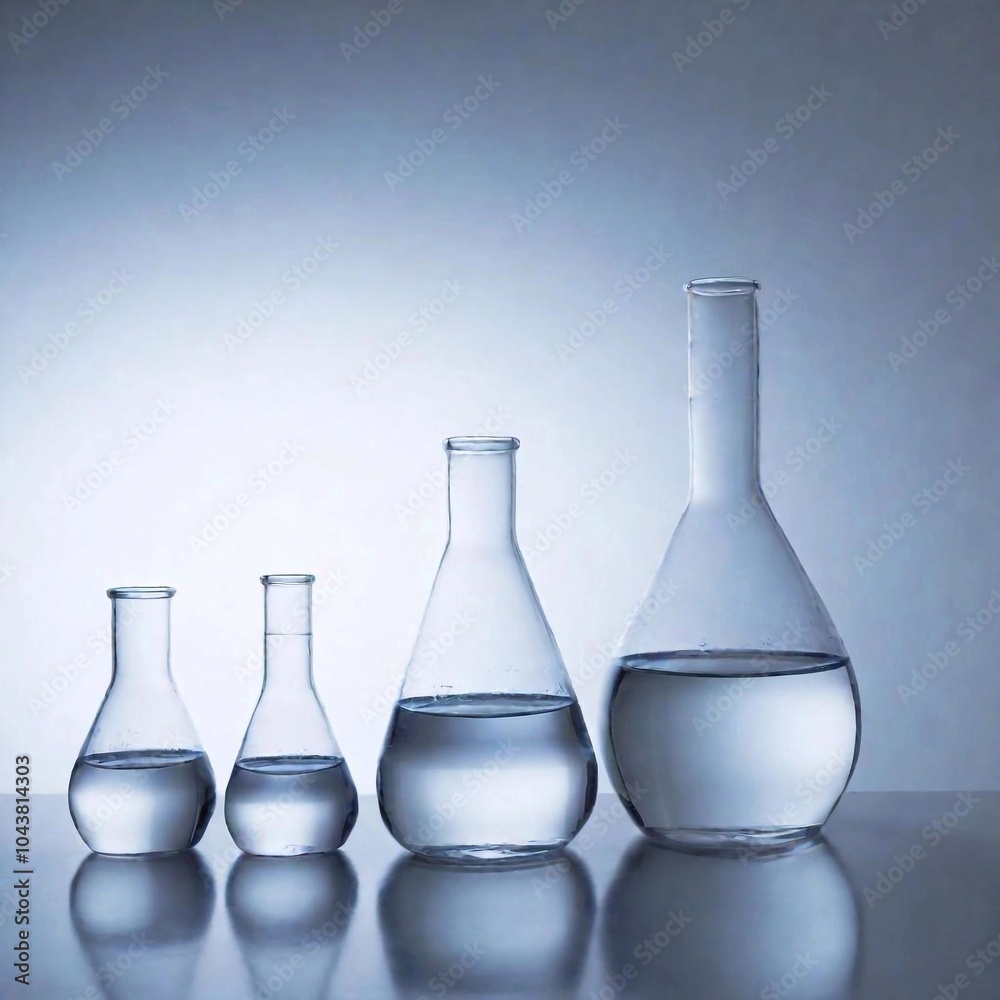 empty glass bottles on grey background empty glass bottles on grey background