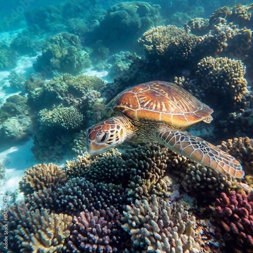 beautiful underwater world of coral reef