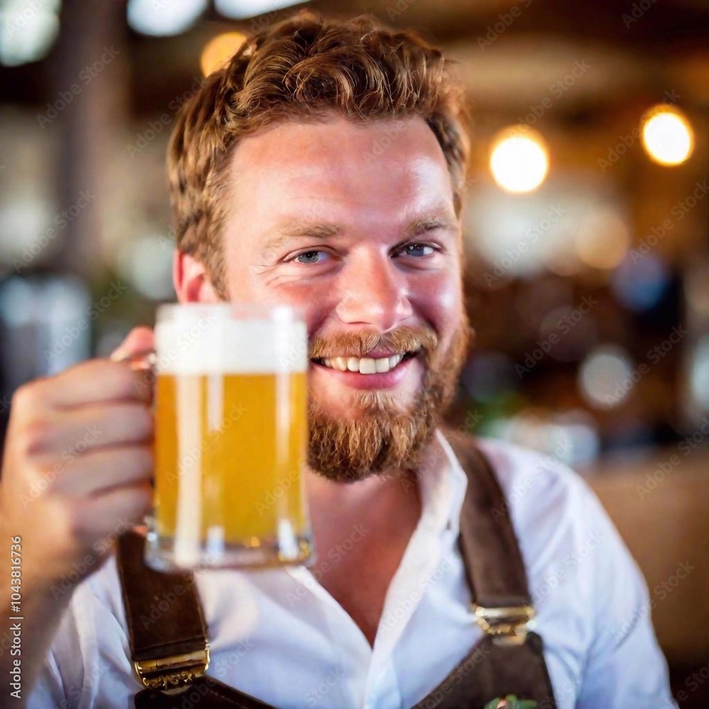 young handsome bearded hipster man drinking beer young handsome bearded hipster man drinking beer