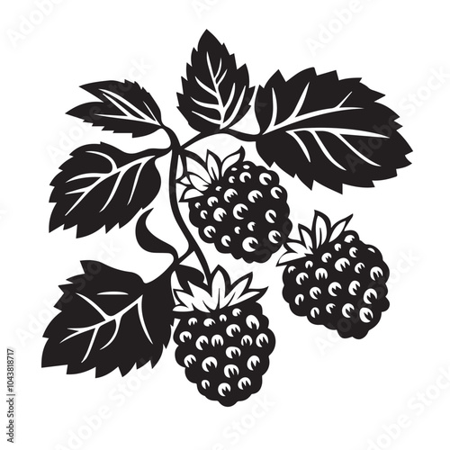 Raspberries In cartoon, hand-drawn flat style. image for social media, websites and UI. Isolated 2D vector design in logo, icon, sketch style, simple line vector, single color. AI Generative Art.