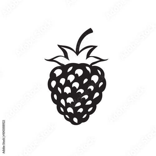 Raspberries In cartoon, hand-drawn flat style. image for social media, websites and UI. Isolated 2D vector design in logo, icon, sketch style, simple line vector, single color. AI Generative Art.