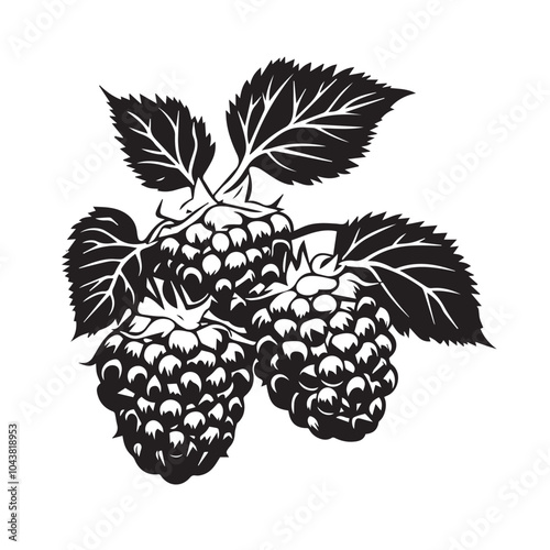 Raspberries In cartoon, hand-drawn flat style. image for social media, websites and UI. Isolated 2D vector design in logo, icon, sketch style, simple line vector, single color. AI Generative Art.
