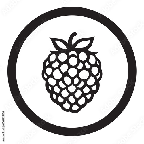 Raspberries In cartoon, hand-drawn flat style. image for social media, websites and UI. Isolated 2D vector design in logo, icon, sketch style, simple line vector, single color. AI Generative Art.