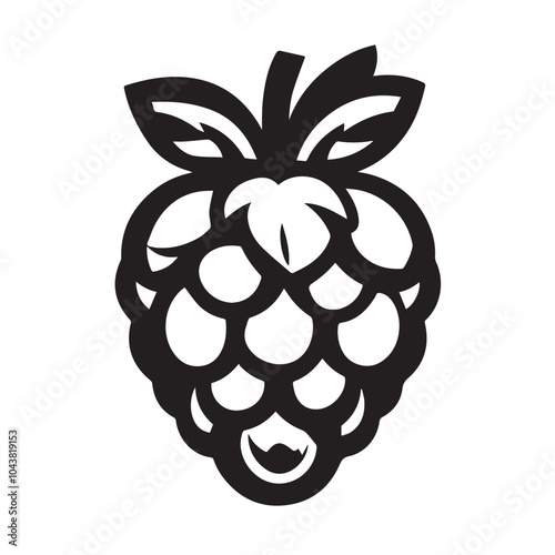 Raspberries In cartoon, hand-drawn flat style. image for social media, websites and UI. Isolated 2D vector design in logo, icon, sketch style, simple line vector, single color. AI Generative Art.