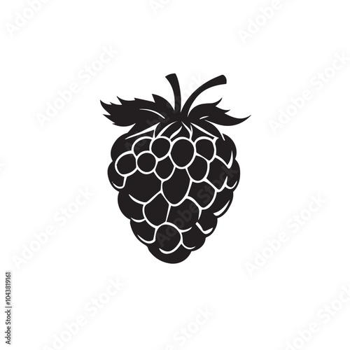 Raspberries In cartoon, hand-drawn flat style. image for social media, websites and UI. Isolated 2D vector design in logo, icon, sketch style, simple line vector, single color. AI Generative Art.