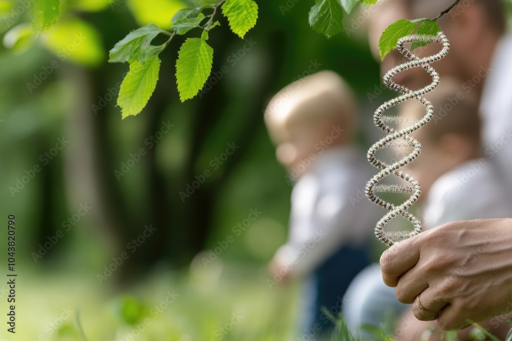 Ancestral connection - sleek family tree featuring entwined DNA icon ...