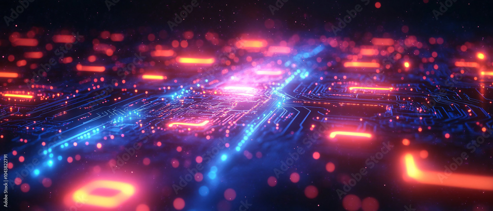 Abstract Futuristic Circuit Board with Red and Blue Lights Digital Technology Background, Abstract Futuristic Circuit Board with Red and Blue Lights Digi Abstract Futuristic Circuit Board with Red and Blue Lights Digital Technology Background, Abstract Futuristic Circuit Board with Red and Blue Lights Digi