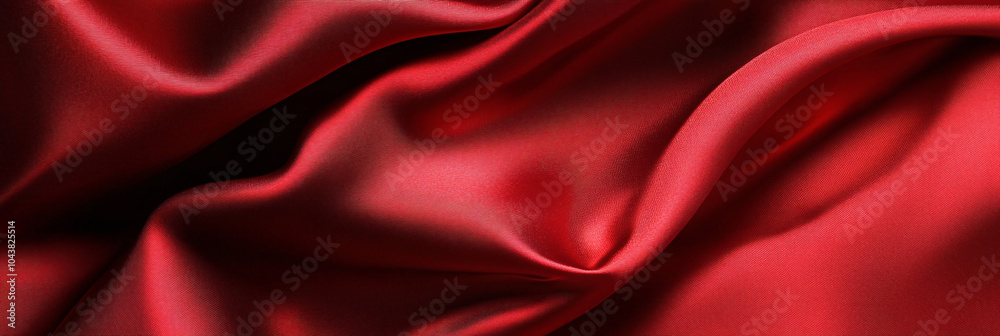 Obraz premium red satin fabric background, silk backdrop banner