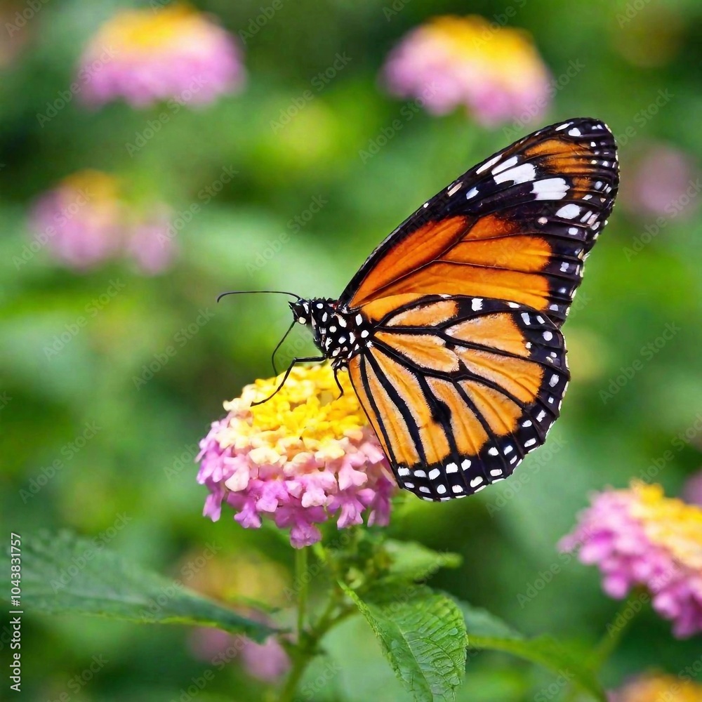 A close-up photo of a butterfly resting on a vibrant flower, deep focus capturing the intricate patterns and vivid colors of its wings, eye-level shot giving a detailed portrait of the delicate A close-up photo of a butterfly resting on a vibrant flower, deep focus capturing the intricate patterns and vivid colors of its wings, eye-level shot giving a detailed portrait of the delicate
