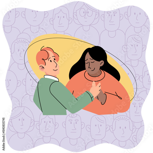 Personal zone vector illustration. Recognizing and celebrating our differences fosters inclusivity and understanding Independence empowers us to express our true selves authentically Uniqueness