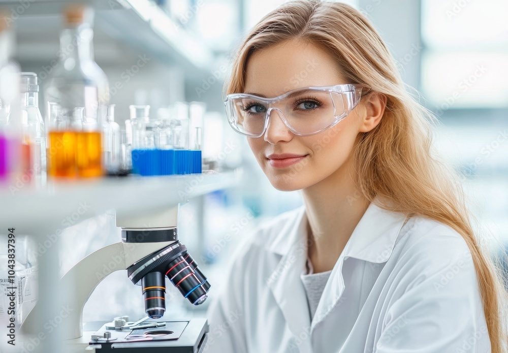 Women working in a medical lab for medical research or experiment. Healthcare, medicine, and a young Indian engineer working for pharmaceutical development in a lab. Women working in a medical lab for medical research or experiment. Healthcare, medicine, and a young Indian engineer working for pharmaceutical development in a lab.