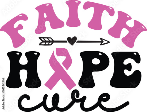 Breast Cancer T-shirt Design, Breast Cancer Awareness, Inspirational Breast Cancer Survivor T-Shirt, Hope and Strength Pink Ribbon, Support Breast Cancer Fighters, Faith Over Fear, Warrior Woman.