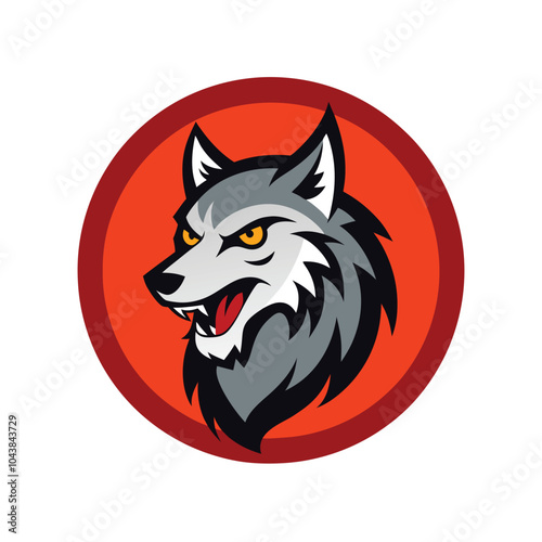 wolf mascot logo in a bold vector design photo