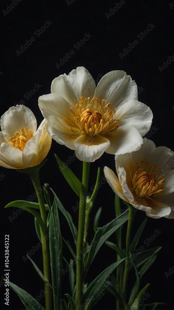 Fototapeta premium Flower, Petals, Red, Yellow, White, Roses, Plants, Pollen, Green