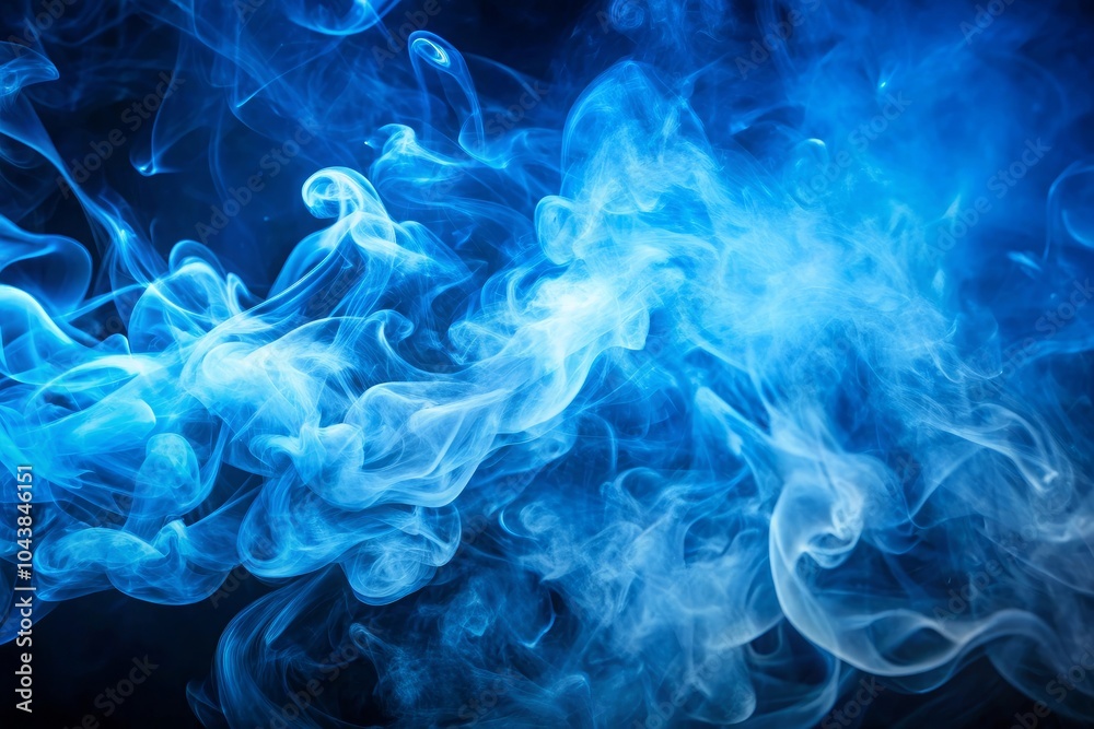 A blue smokey sky with a blue flame A blue smokey sky with a blue flame