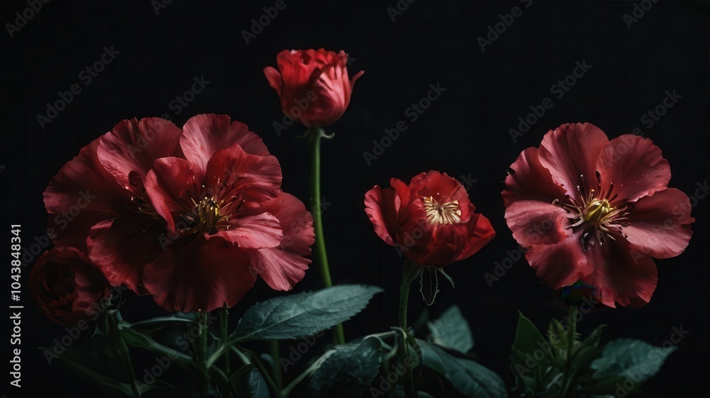 Flower, Petals, Red, Yellow, White, Roses, Plants, Pollen, Green