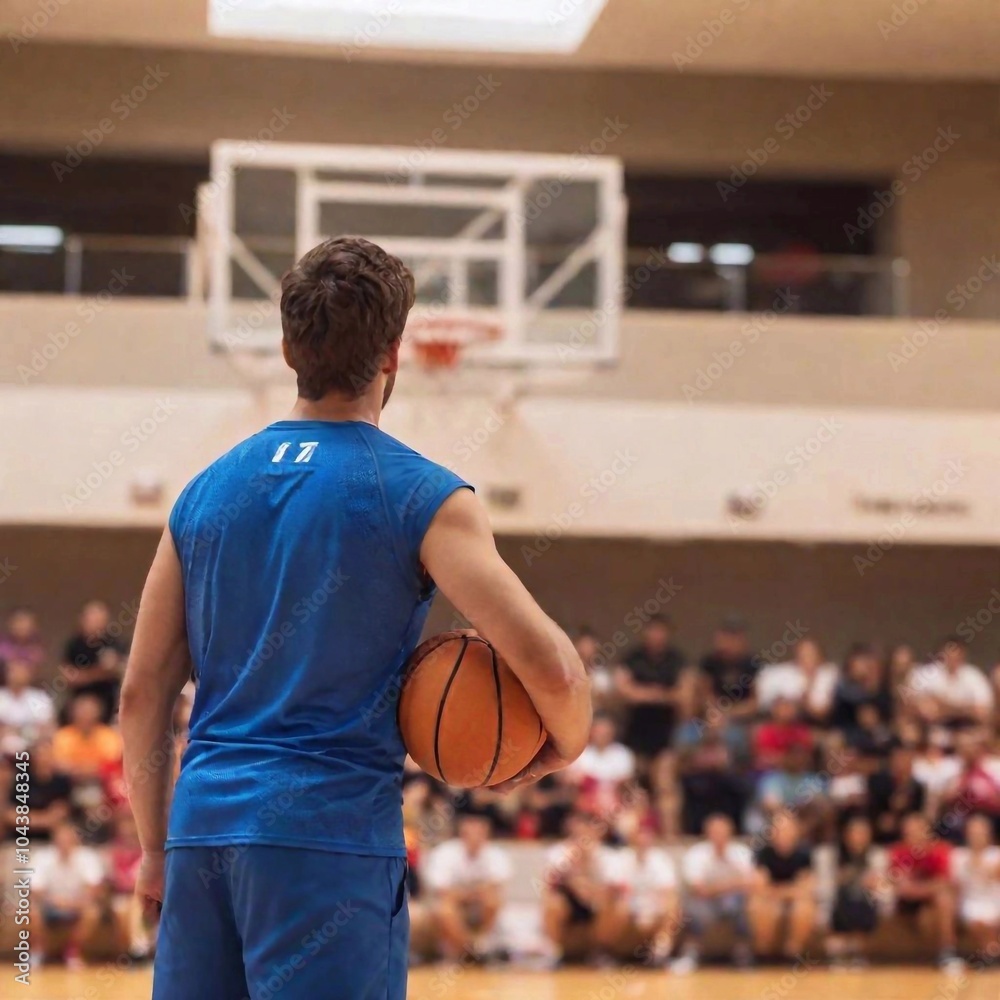 Naklejka premium basketball player in action at the gym