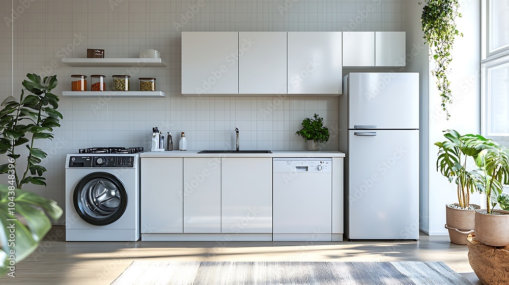 Modern Black Coffee Machine in a Stylish Kitchen with Cup - Sleek Home Appliance Closeup Modern Black Coffee Machine in a Stylish Kitchen with Cup - Sleek Home Appliance Closeup