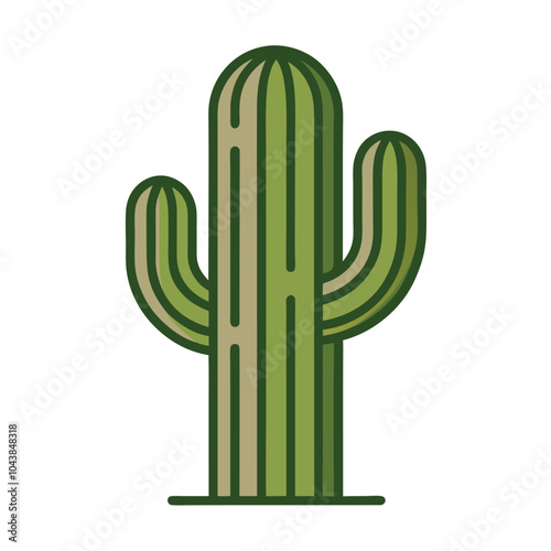 Cactus Cartoon Vintage Style Vector Illustration - Clipart and Line Art Design

 photo