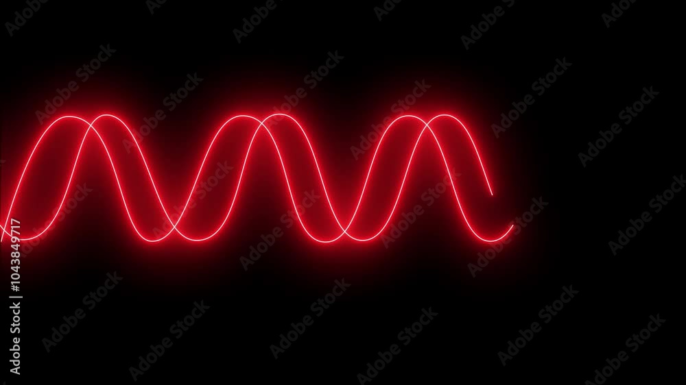 Glowing neon lines moving animation. Seamless curve lines animated on background. Wavy neon lines moving continuously. Neon curve icon animation 