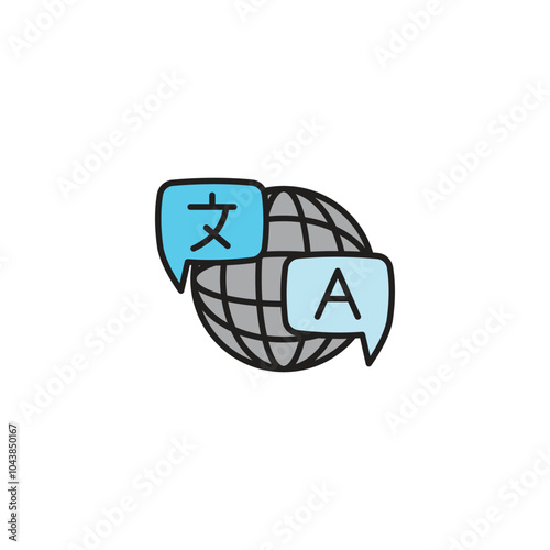 Language colored vector icon on white background. Stock vector EPS10