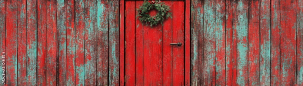 Rustic Autumn Wreath on Cozy Cabin Door Rustic Autumn Wreath on Cozy Cabin Door
