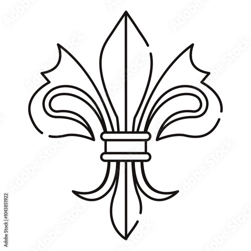 Fleur de lys coat of arms symbol icon Vector