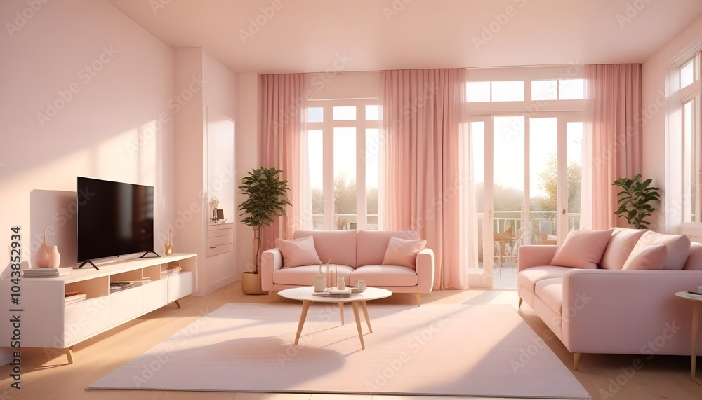 Illustration of the living room interior Illustration of the living room interior